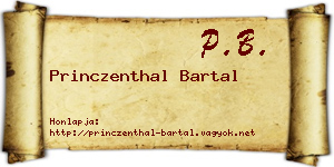 Princzenthal Bartal névjegykártya